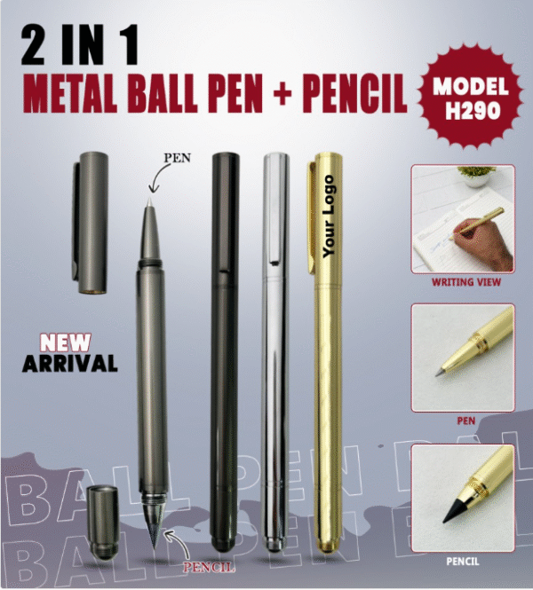 2 IN 1 METAL BALL PEN + PENCIL